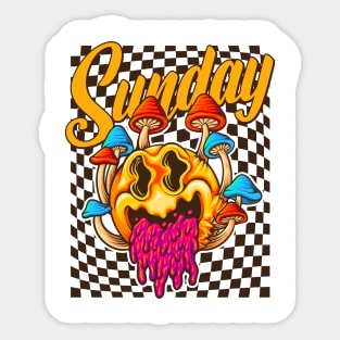 Sunday Retro Vintage Cartoon Sticker